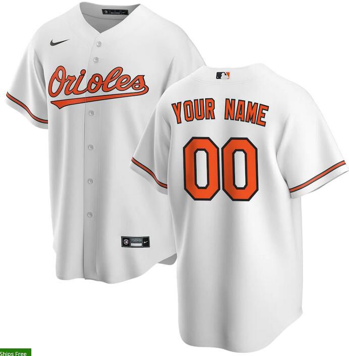 Cheap Mens Baltimore Orioles Nike White Home Replica Custom MLB Jerseys